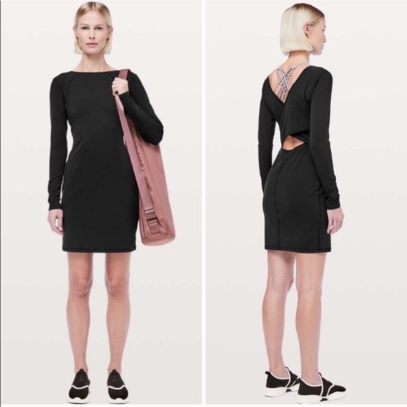 lululemon athletica Dresses & Skirts - Lululemon Wrap Back Long Sleeve Dress